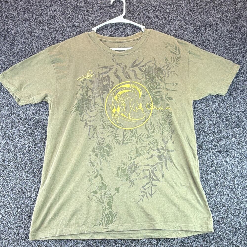 O’Neill Shirt Mens Large Olive Green Graphic Tee Surf Skate Short Sleeve